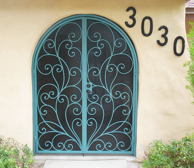 Scrollwork Portini Entryway Door - Item EW0483 Wrought Iron Design In Las Vegas