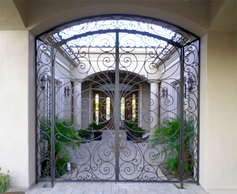Scrollwork Ricci Entryway Door - Item EW0338 Wrought Iron Design In Las Vegas