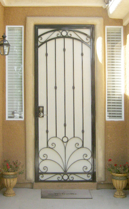 Scrollwork Security Door - Item Chattanooga SD0021 Wrought Iron Design In Las Vegas