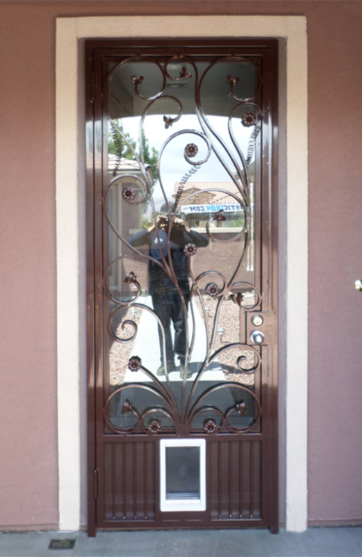 Scrollwork Security Door - Item Portini SD0277 Wrought Iron Design In Las Vegas