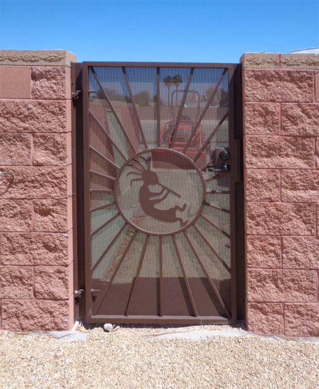 Plasma-Cut Single Gate - Item Sunburst SG0401A Wrought Iron Design In Las Vegas