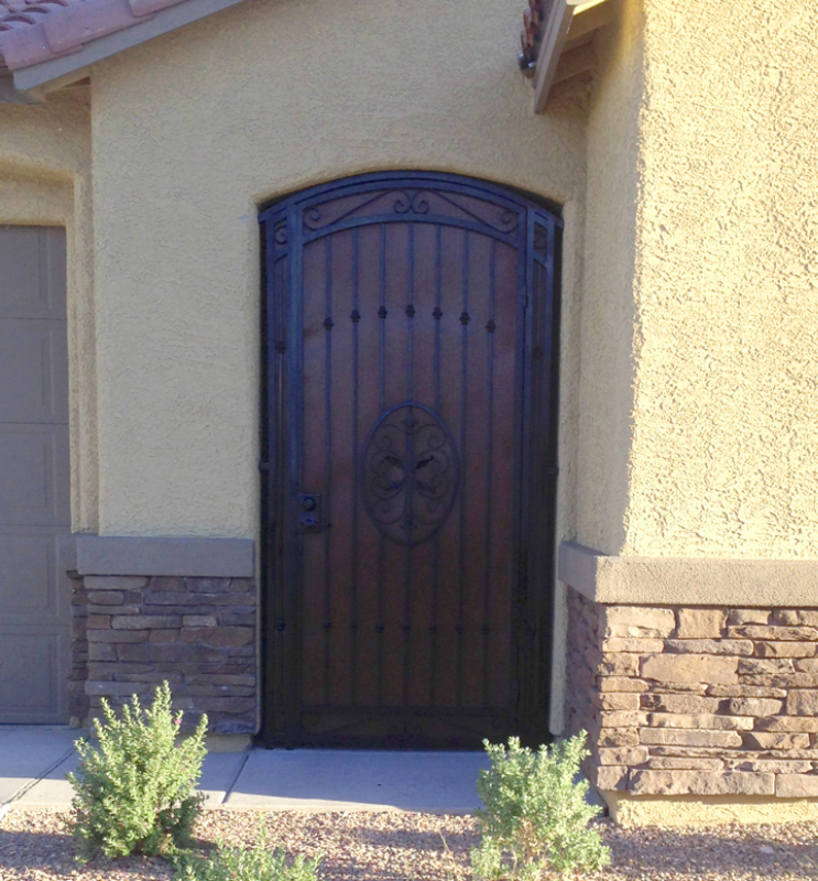 Traditional Abbey Entryway Door - Item EW0249D Wrought Iron Design In Las Vegas