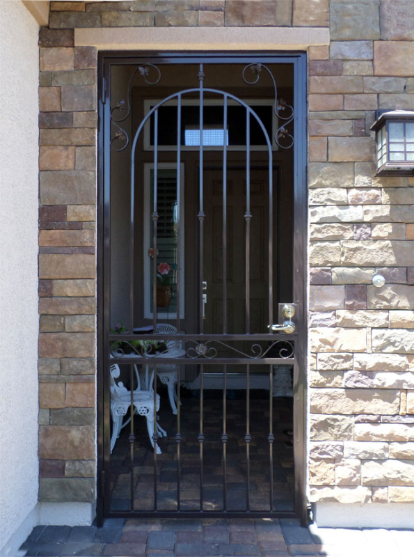 Traditional Americana Entryway Door - Item EW0407 Wrought Iron Design In Las Vegas
