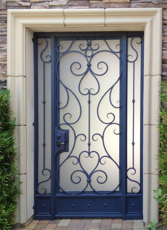 Traditional Biscay Entryway Door - Item EW0135A Wrought Iron Design In Las Vegas