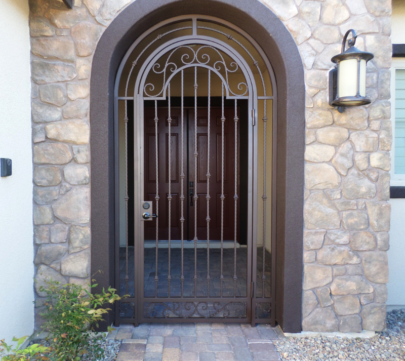 Traditional Custom Archive Arched Entryway Door - Item EW0007A Wrought Iron Design In Las Vegas