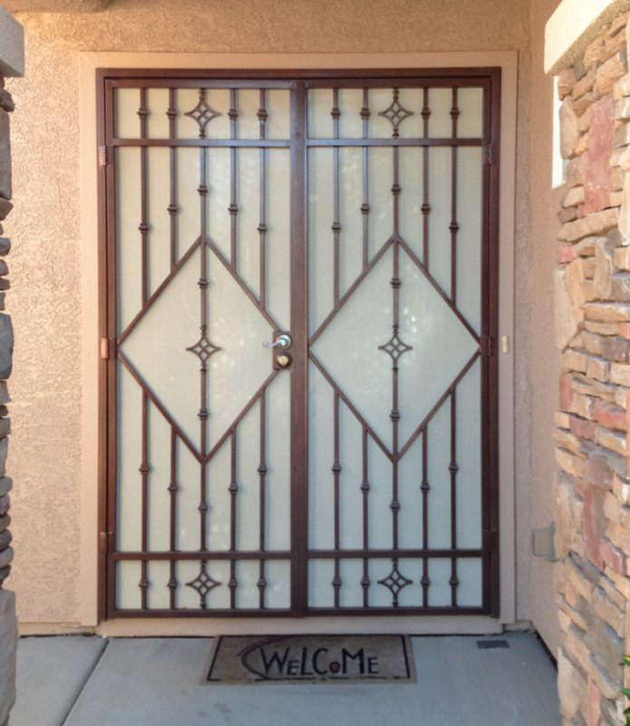 Traditional Double Security Door - Item Fussen FD0081 Wrought Iron Design In Las Vegas