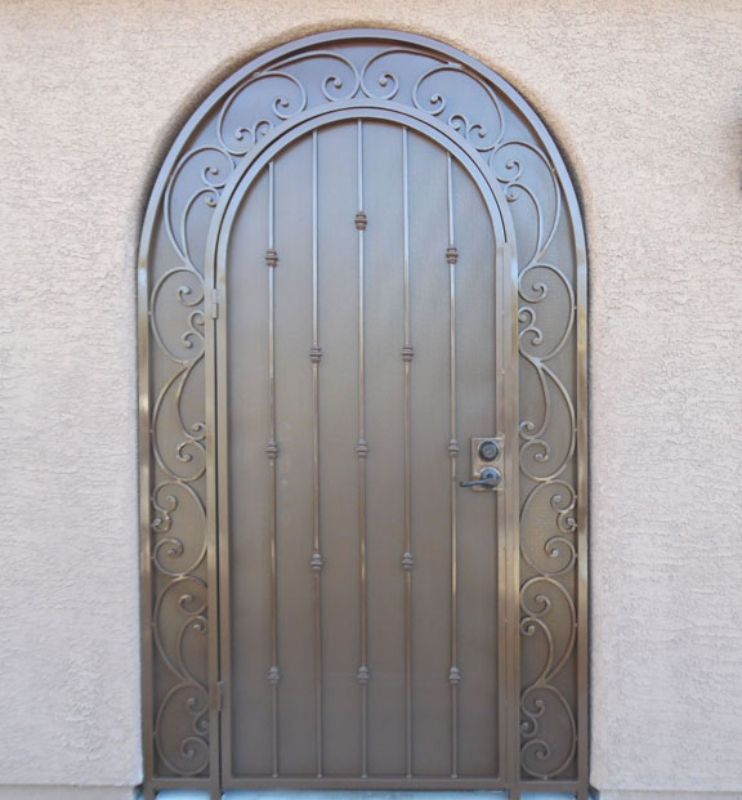 Traditional Paisley Entryway Door - Item EW0462 Wrought Iron Design In Las Vegas