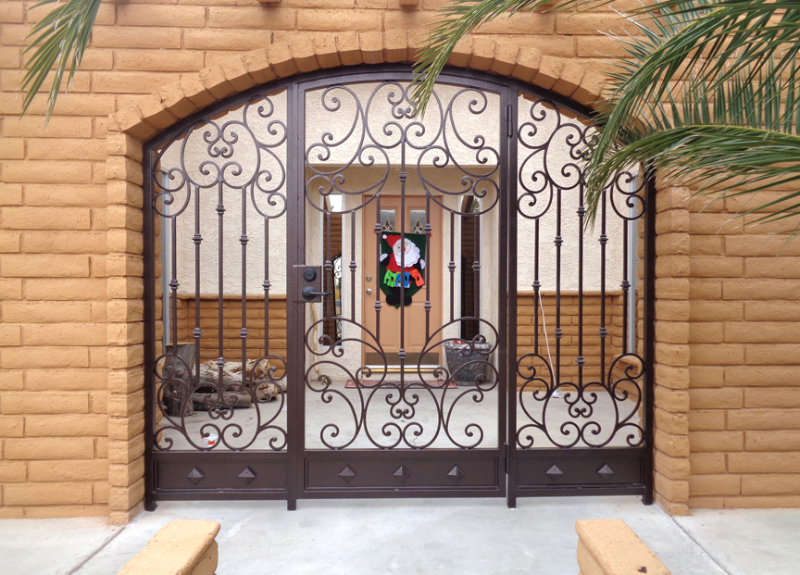 Traditional Papillion Entryway Door - Item EW0095B Wrought Iron Design In Las Vegas