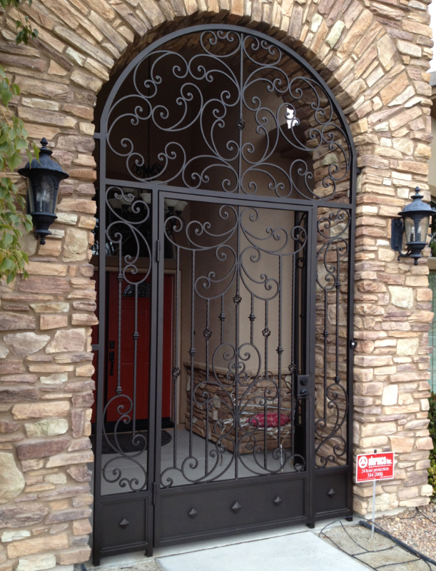 Traditional Papillion Entryway Door - Item EW0293 Wrought Iron Design In Las Vegas