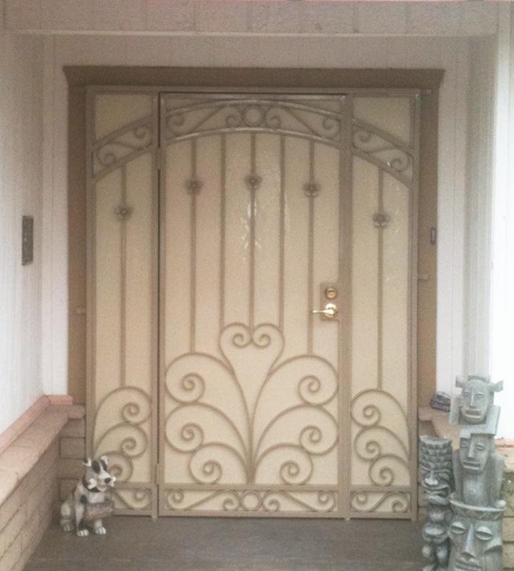Traditional Security Door - Item Chattanooga SD0021A_With-Panels Wrought Iron Design In Las Vegas