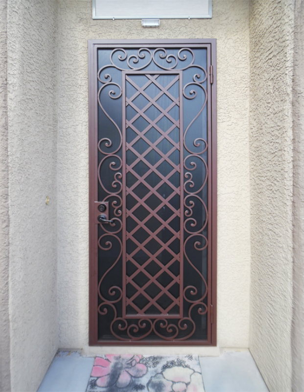 Traditional Security Door - Item Paisley SD0267 Wrought Iron Design In Las Vegas