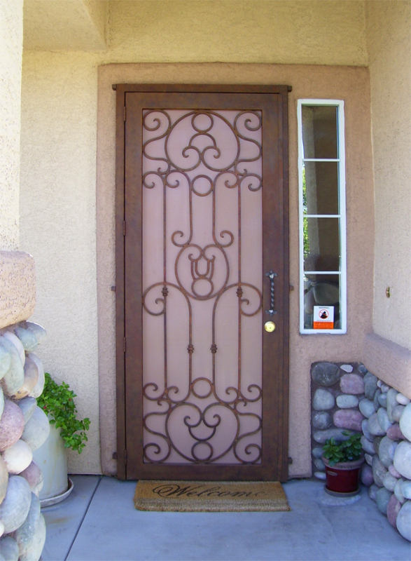 Traditional Security Door - Item Saharan SD0033 Wrought Iron Design In Las Vegas