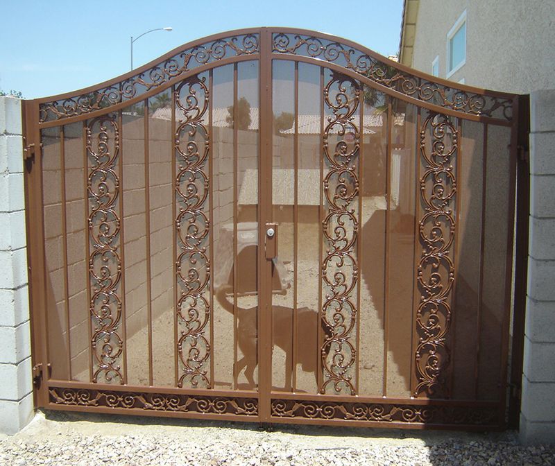 Traditional Double Gate - Item Vivian DG0036 Wrought Iron Design In Las Vegas