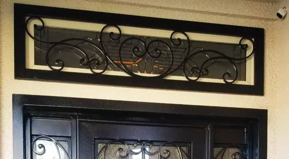 Dark Finish Ornate Wrought Iron Window Guards