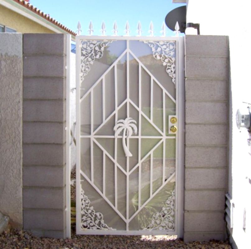 Nature Inspired Single Gate - Item Sandy Beaches SG0124 Wrought Iron Design In Las Vegas