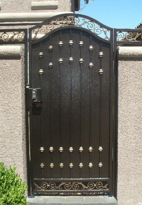 Traditional Single Gate - Item Santiago SG0187 Wrought Iron Design In Las Vegas
