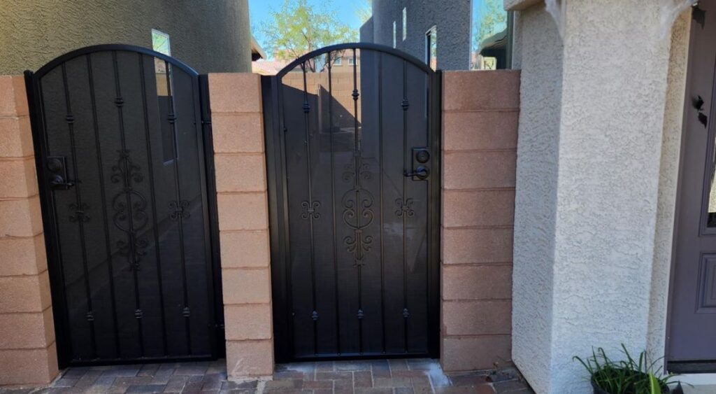 Wrought iron gates for the backyard on rental properties.